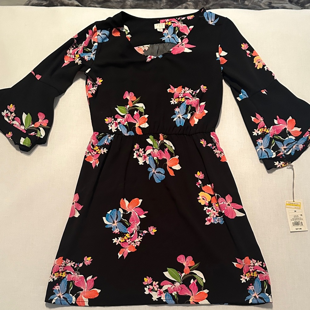 A New Day Black Floral Dress